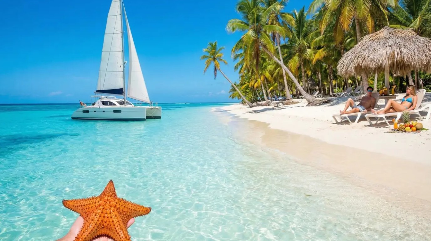 Catamaran off Saona Island